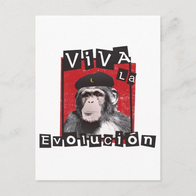 Viva la Evolucion Ape Postcard (Front)