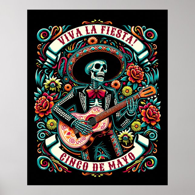 Viva La Fiesta! Cinco de Mayo design Poster (Front)