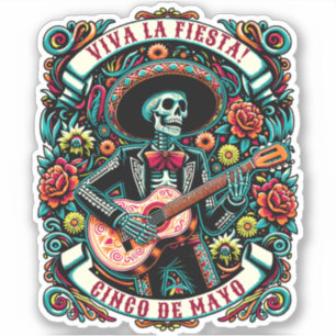 Viva La Fiesta! Cinco de Mayo design Sticker