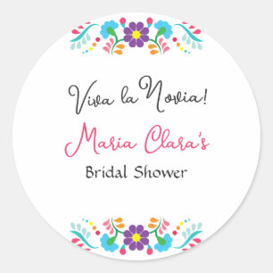 Viva la Novia Mexican Despedida Bash Bridal Shower Classic Round Sticker