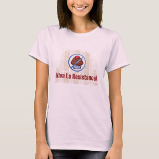 'Viva La Resistance!' Cupcake T-Shirt in Blue/Choc