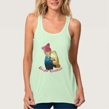 "viva La Resistance" With Rosie In A Pink Hat Tank Top by DakotaPolitics at Zazzle