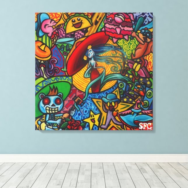 Viva La Vida By Squid Fear City (.75) Canvas Print (Insitu(Wood Floor))