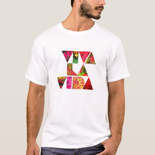 VIVA LA VIDA White Floral Letters T_Shirt