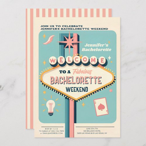 Viva Las Vegas Bachelorette Weekend  Invitation