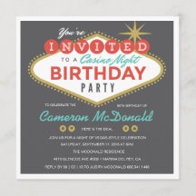 Viva Las Vegas Birthday Invitation