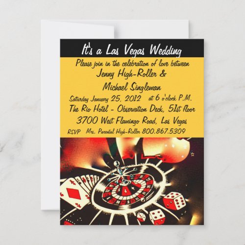 Viva Las Vegas Casino Theme Weddings Personalized Invite