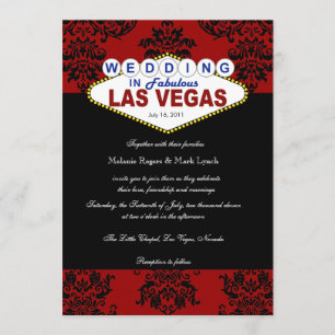 Viva Las Vegas Damask Wedding Invitation