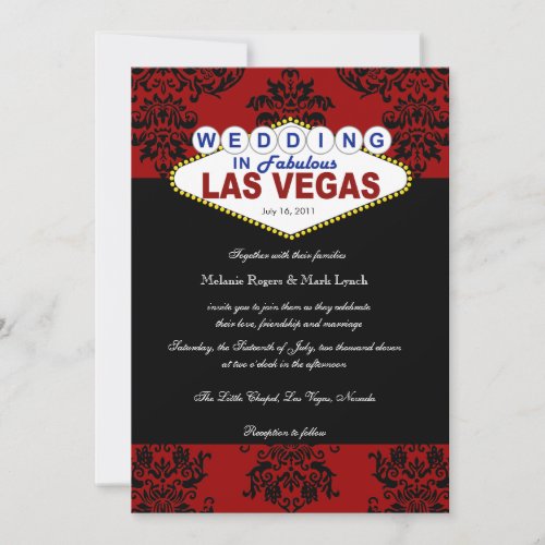 Viva Las Vegas Damask Wedding Invitation