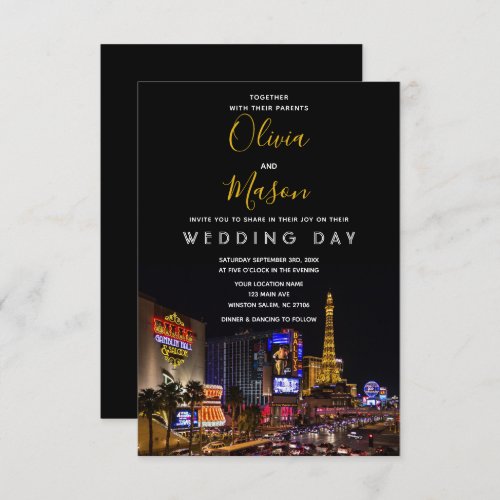 Viva Las Vegas Destination Wedding Invitation