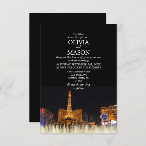 Viva Las Vegas Destination Wedding Invitation