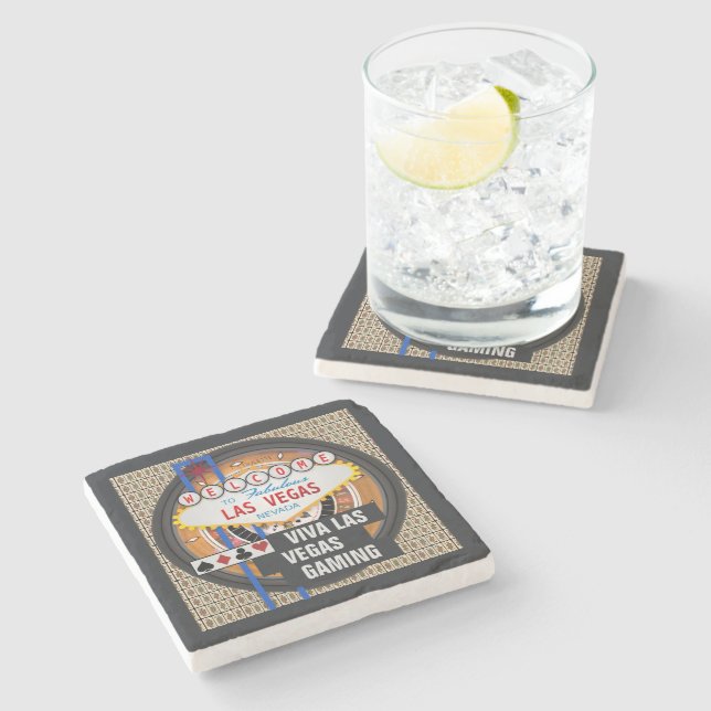 Viva Las Vegas Gaming Stone Coaster (Side)