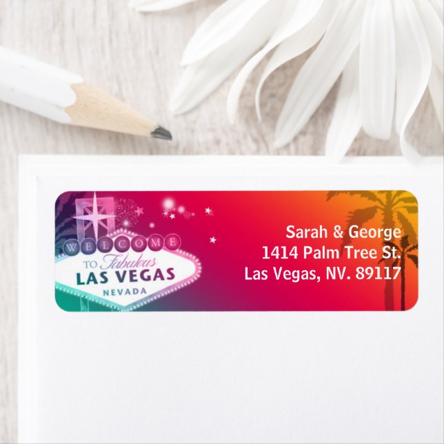 Viva Las Vegas Glam Wedding Address Label (Insitu)