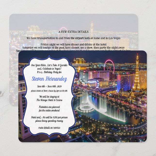 Viva Las Vegas Party Invitation (Front/Back)