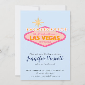Viva Las Vegas Sign Bachelorette Party Invitation