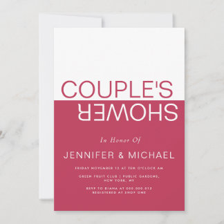 Viva magena color block couples wedding shower invitation