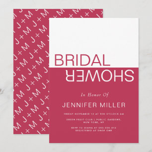 Viva magena color block wedding bridal shower invitation