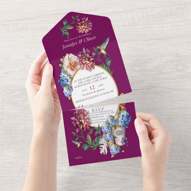 Viva Magenta  All In One Invitation (Tearaway)