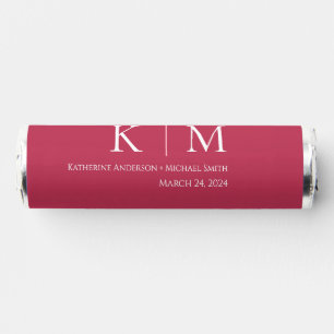Viva Magenta and White-Monogram-Wedding- Breath Savers® Mints