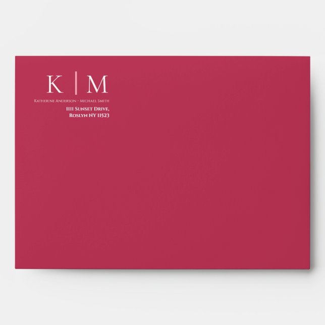 Viva Magenta and White-Wedding- Envelope (Front)