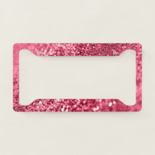 Viva Magenta Bokeh Glitter #1 (Faux Glitter) #art License Plate Frame