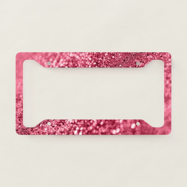Viva Magenta Bokeh Glitter #1 (Faux Glitter) #art  License Plate Frame (Front)