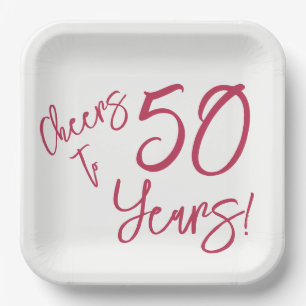 Viva Magenta Cheers to 50 Years   Paper Plates
