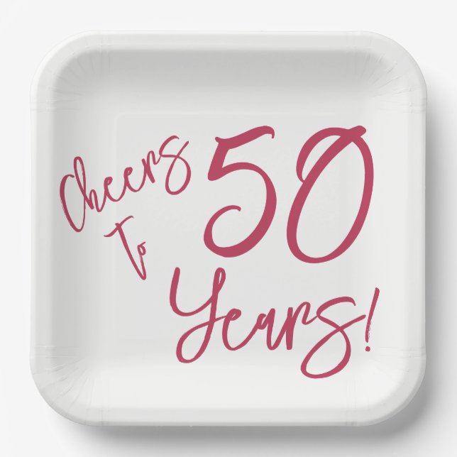 Viva Magenta Cheers to 50 Years   Paper Plates (Front)