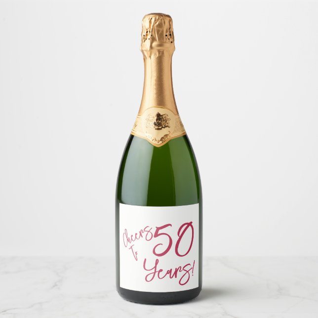 Viva Magenta Cheers to 50 Years   Sparkling Wine Label (Front)