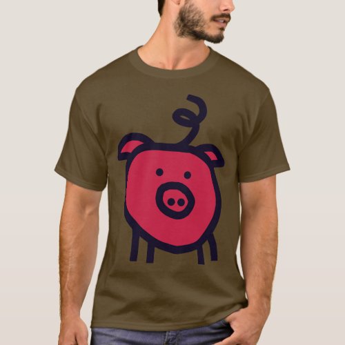Viva Magenta Color of the Year 2023 Cute Pig T_Shirt