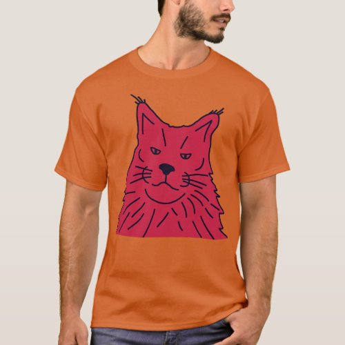 Viva Magenta Color of the Year 2023 Maine Coon Cat T_Shirt