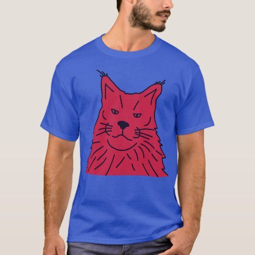 Viva Magenta Color of the Year 2023 Maine Coon Cat T_Shirt