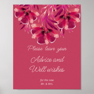 Viva Magenta, Floral Advice and Well wishes Poster