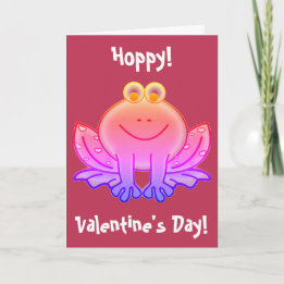 Viva Magenta Funny Frog Valentines Day Holiday Card