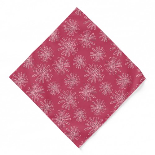 Viva Magenta Hand_Sketched Flower Bandana