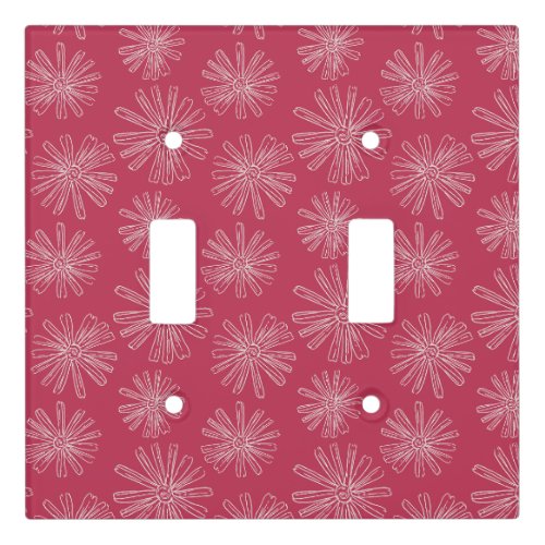 Viva Magenta Hand_Sketched Flower Light Switch Cover