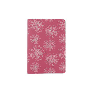 Viva Magenta Hand-Sketched Flower Passport Holder
