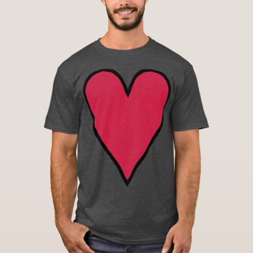 Viva Magenta Heart Line Drawing Pantone Color of t T_Shirt