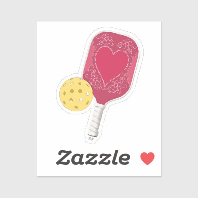Viva Magenta Illustrated Pickleball Sticker  (Sheet)