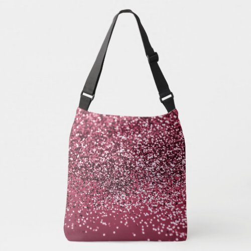 Viva Magenta Lady Glitter 1 Faux Glitter art  Crossbody Bag