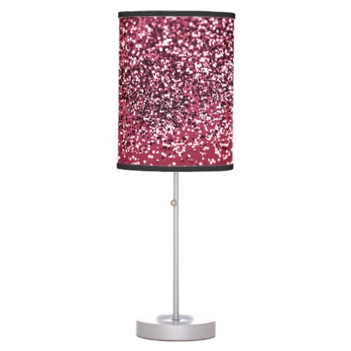 Viva Magenta Lady Glitter 1 Faux Glitter art  Table Lamp