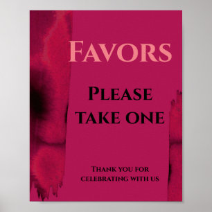 Viva Magenta, Modern Favors please take one Poster