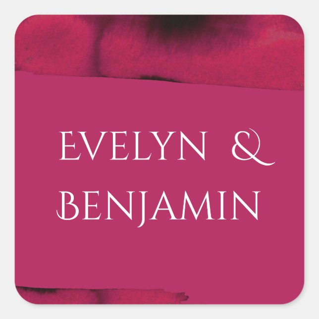  Viva Magenta Modern  Square Sticker (Front)