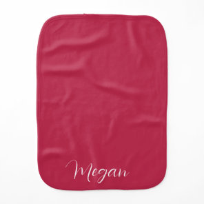 Viva Magenta Personalized  Baby Burp Cloth