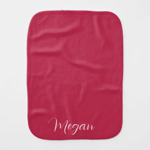 Viva Magenta Personalized Baby Burp Cloth