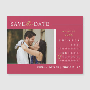 Viva Magenta Save the Date Calendar Photo Magnet