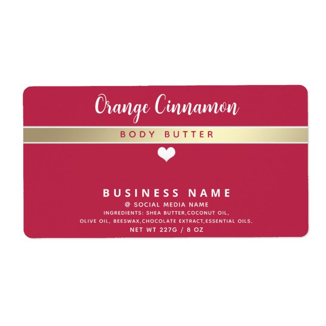 Viva magenta Simple modern white heart product  Label (Front)