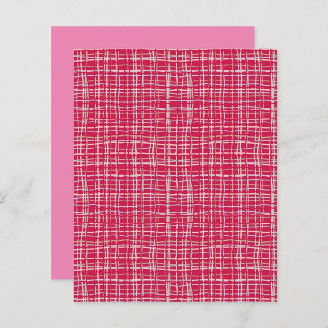 Viva Magenta Twisted Plaid Scrapbook Paper (Front/Back)