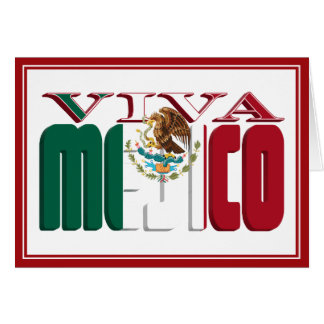 VIVA MEJICO Mexican Flag Text Cards