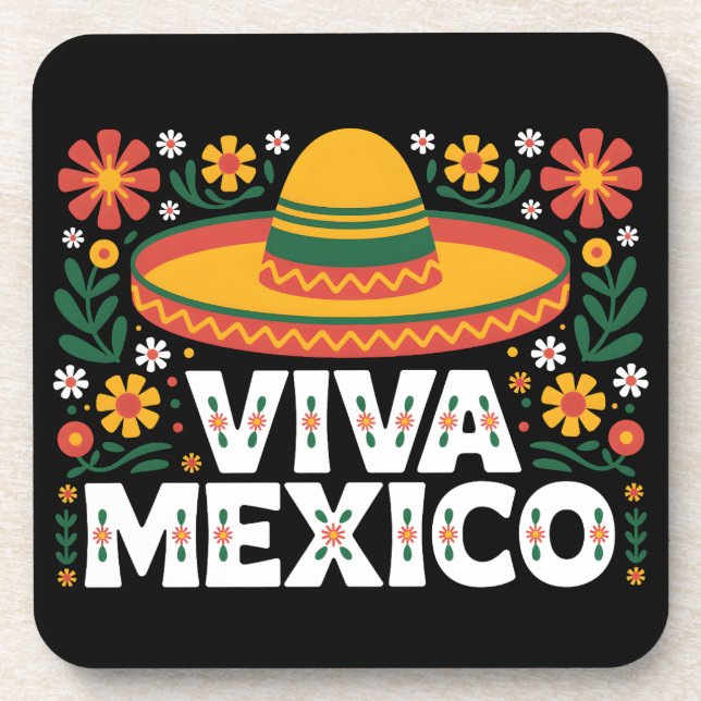 Viva Mexico Beverage Coaster (Front)